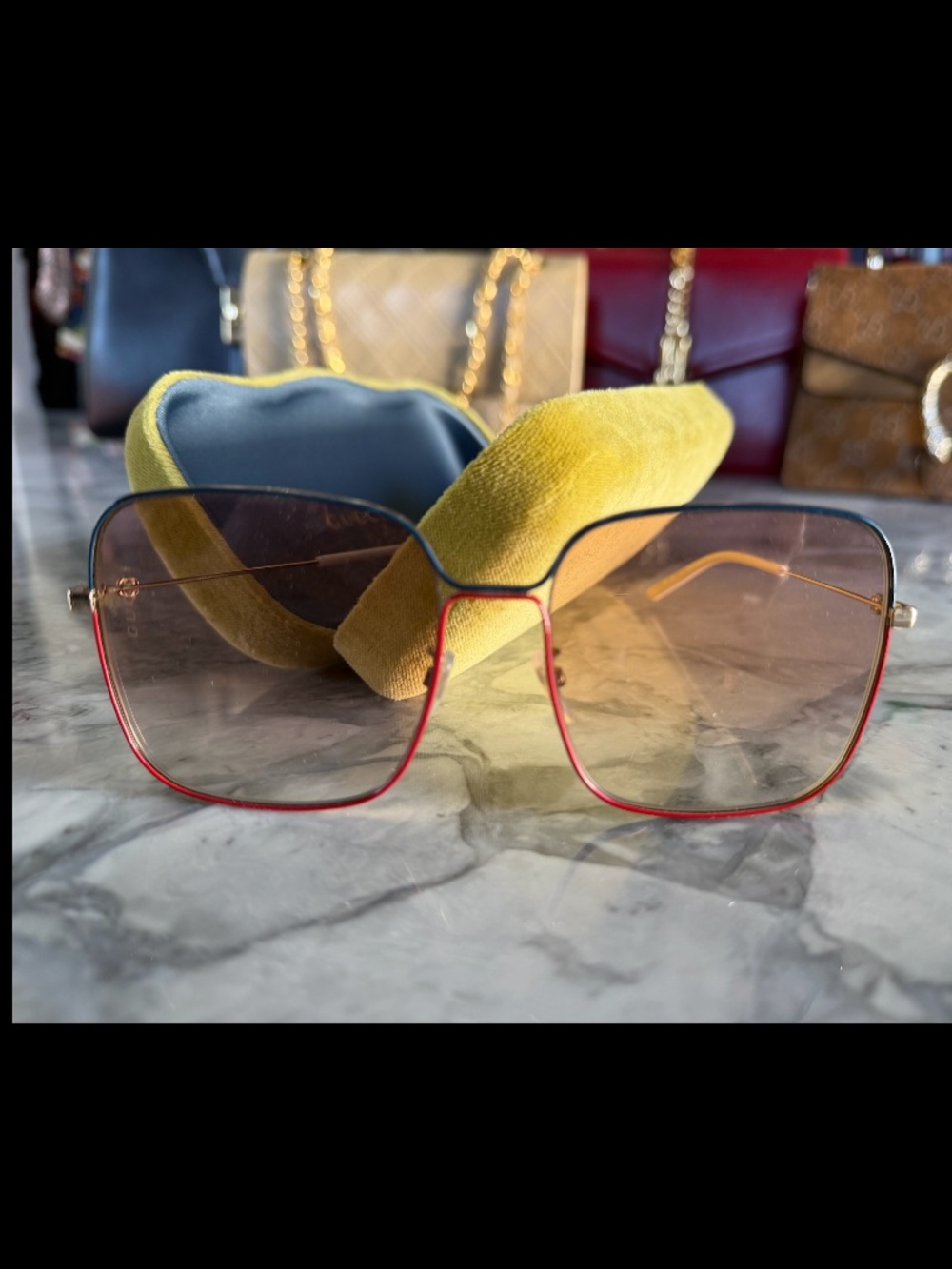 NBW Authentic Gucci Square Frame Sunglasses